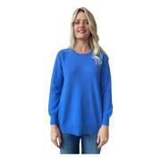 Blauwe Trui Zacht Wol Kasjmier Kangra , Blue , Dames