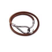 Pre-owned Leather bracelets Hermès Vintage , Brown , Dames