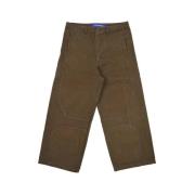 Bruine Wijde Pijp Structuur Broek A-Cold-Wall , Brown , Heren