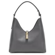 Gladde grijze leren druppeltas Furla , Gray , Dames