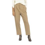 Hoge taille wollen broek met rits Fabiana Filippi , Beige , Dames