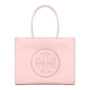 Logo-Appliqué Tote Tas met Double T Tory Burch , Pink , Dames