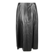 Leren Zwarte Rok Arma , Black , Dames