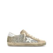 Glitter Panel Sneakers Golden Goose , Beige , Dames