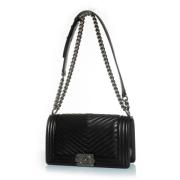 Pre-owned Leather chanel-bags Chanel Vintage , Black , Dames