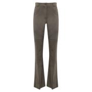 Eco Suède Slim Fit Broek D.Exterior , Green , Dames