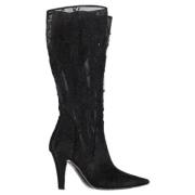 Pre-owned Polyester boots Valentino Vintage , Black , Dames