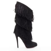 Pre-owned Suede boots Christian Louboutin Pre-owned , Black , Dames