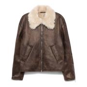 Bruine Asante jas met shearling afwerking Séfr , Brown , Heren