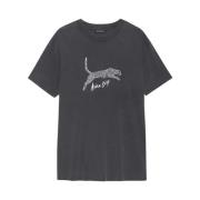 Luipaardprint Walker Tee Anine Bing , Black , Dames