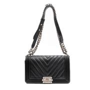 Pre-owned Leather chanel-bags Chanel Vintage , Black , Dames