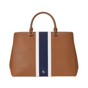 Handtas Hanna medium in leer Ralph Lauren , Brown , Dames