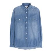 Denim shirt met iconische borstzakken Hartford , Blue , Heren