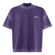 Paarse hoge kraag logo T-shirt Bonsai , Purple , Heren