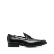 Zwarte platte leren schoenen Tod's , Black , Heren