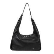 Zwarte leren tas gemaakt in Italië Avenue 67 , Black , Dames