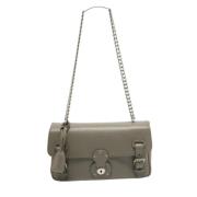 Pre-owned Leather shoulder-bags Ralph Lauren Pre-owned , Gray , Dames