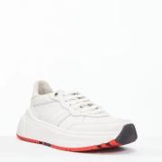 Pre-owned Leather sneakers Bottega Veneta Vintage , White , Dames