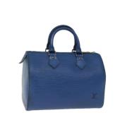 Pre-owned Leather handbags Louis Vuitton Vintage , Blue , Dames