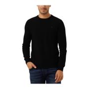 Zwarte Viscose Crewneck Pullover Sweater Scotch & Soda , Black , Heren