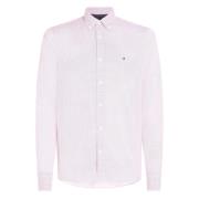 Micro Foulard Shirt in Dark Magma Tommy Hilfiger , Pink , Heren