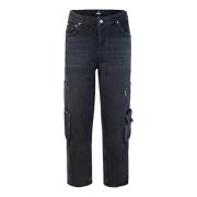 Zwarte Denim Jeans Dubbele Zak Scratch Represent , Black , Heren