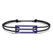 Koningsblauwe Gelakte Koord Armband Le Gramme , Black , Unisex