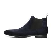 Blauwe Chelsea Boot Handgemaakt Leer Magnanni , Blue , Heren