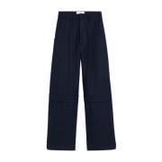 Navy Blue Cargo Broek Ami Paris , Blue , Dames