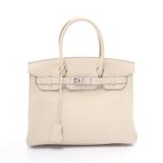 Pre-owned Leather handbags Hermès Vintage , White , Dames