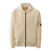 Merino Wol Hoodie met Rits C.p. Company , Beige , Heren