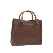 Pre-owned Leather totes Gucci Vintage , Brown , Dames