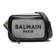 Casual Logo Schoudertas in Zwart Balmain , Black , Dames