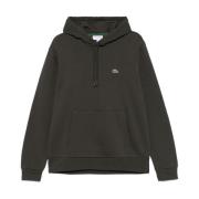 Groene Hoodie Trui Jersey Geborduurd Logo Lacoste , Green , Heren