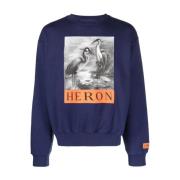 Blauwe Crewneck Sweater Casual Stijl Heron Preston , Blue , Heren