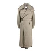 Multicolor Katoen Wol Trenchcoat Maison Margiela , Gray , Dames