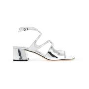 Metallic Leren High Heel Sandalen Jimmy Choo , Gray , Dames