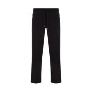 Zwarte Gebreide Joggingbroek met Elastische Tailleband en Meerdere Zak...