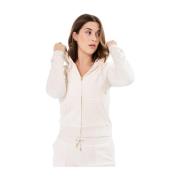 Velours hoodie met gotisch detail Juicy Couture , White , Dames