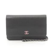 Pre-owned Leather chanel-bags Chanel Vintage , Black , Dames