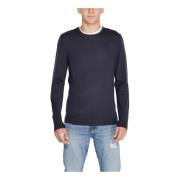 Gerecyclede Wol Crew Neck Sweater Calvin Klein Jeans , Blue , Heren