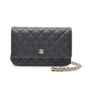 Pre-owned Leather chanel-bags Chanel Vintage , Black , Dames