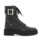 Veterlaarzen met metalen gesp Roger Vivier , Black , Dames