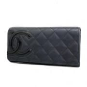 Pre-owned Leather wallets Chanel Vintage , Black , Dames