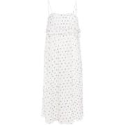 Witte Midi Strap Jurk Ganni , White , Dames