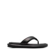 Zwarte Leren Flip-Flops Gia Borghini , Black , Dames