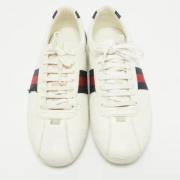 Pre-owned Leather sneakers Gucci Vintage , White , Dames