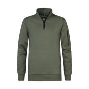 Jongens Rits Kraag Sweater Donkergroen Petrol , Green , Heren