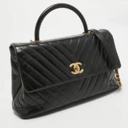 Pre-owned Leather handbags Chanel Vintage , Black , Dames