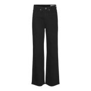 Wijde jeans met strass in zwart Vero Moda , Black , Dames